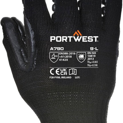 A790 Safety Shock Absorbing Glove with anti Vibration Palm Pods ANSI, Large