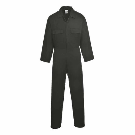 S998 Men'S Work Coveralls 100% Cotton - Protective Overalls Durable Workwear Boiler Suit for Mechanics Warehouse Garages DIY Black, X-Large