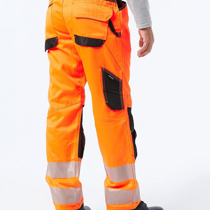 PW340 Hi Vis Work Trousers High Visibility Safety Pants with Durable Polycotton and Kneepad Pockets