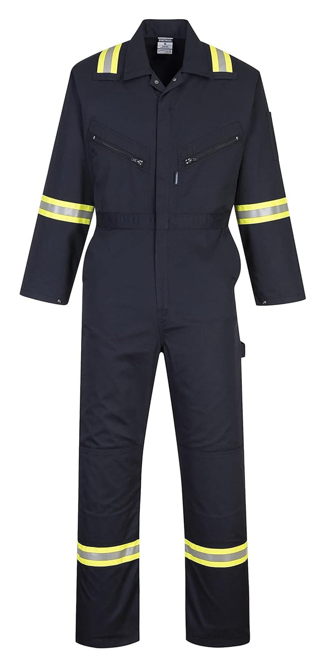 F128 Iona Xtra Reflective Coverall Navy, Small