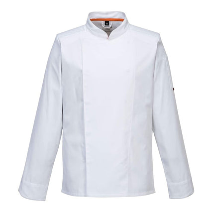 Mens Pro Air-Mesh Long-Sleeved Chef Jacket (XL) (White)