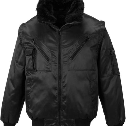 Pilot Jacket Bomber Work Wear Coat Heavyweight Aviator Protective Casual, Navy, Large