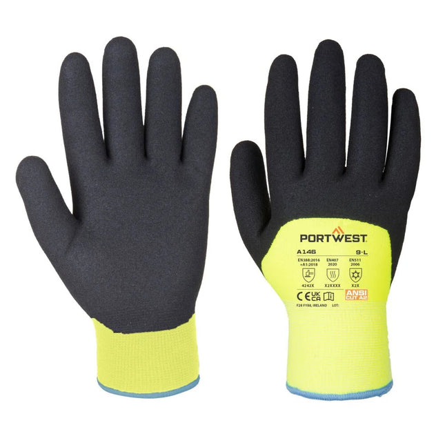 A146 Cold Protection Nitrile Work Gloves - Arctic Winter Gloves Yellow, Xx-Large-KarWorkwear