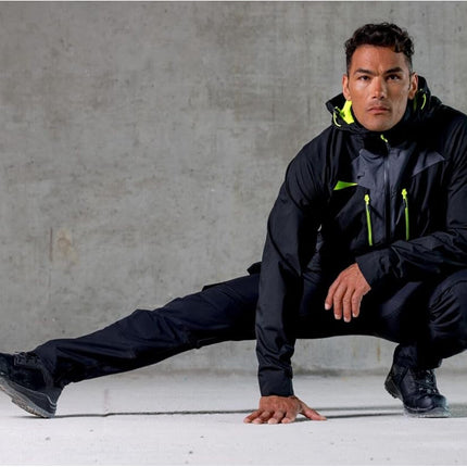 DX463 Men'S DX4 Waterproof Rain Jacket Hooded with Pockets All Black, 3X-Large