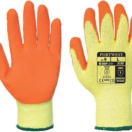 A150 Fortis Handling Cotton Work Glove with Crinkle Latex Grip ANSI, XXL