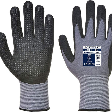 A351 Dermiflex plus Handling Glove with Pu/Nitrile Foam Palm Grip ANSI, Large