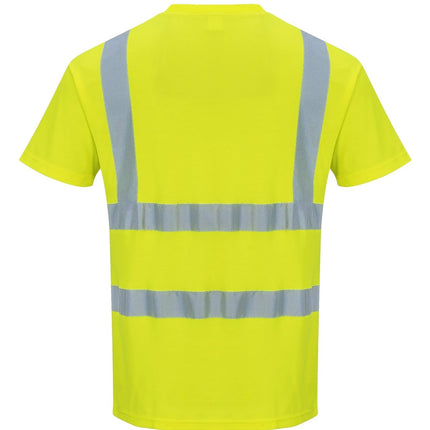Hi-Vis T Shirt Viz Visibility Reflective Safety Work Wear Top ANSI 2, 6XL Yellow