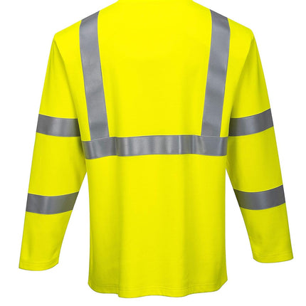 FR96 FR Long Sleeve Safety Work T Shirt in Reflective Hi Vis ASTM ANSI, Large