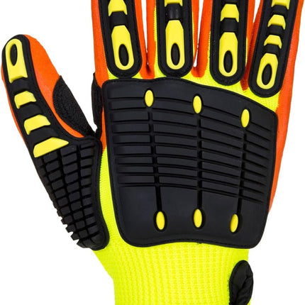 A721 anti Impact Safety Work Gloves - Lightweight Nitrile Grip Impact Reducing Protective Work Gloves Yellow/Orange