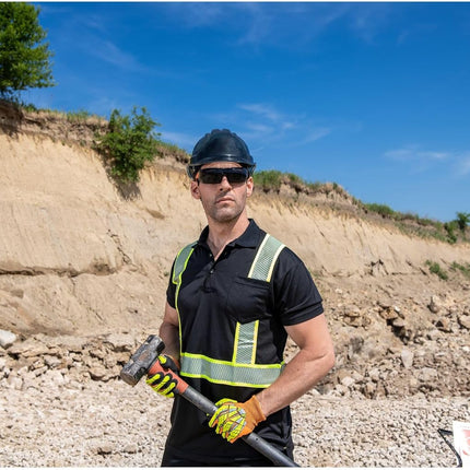 A727 anti Impact Safety Work Gloves - Cut Resistant & Impact Reducing Protective Work Gloves Orange/Black