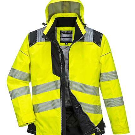 PW3 Hi-Vis Winter Jacket Work Safety Protective Reflective Waterproof Coat ANSI 3, Medium