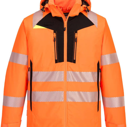DX461 Men'S DX4 Waterproof Hi Vis Winter Jacket Safety Workwear Hooded with Pockets