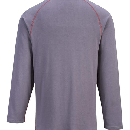 FR01 Mens Flame Resistant Bizflame Long Sleeved Crew Neck T Shirt ASTM, Gray, XXXL