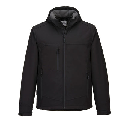 KX362 Men'S Waterproof Softshell Jacket - KX3 Workwear Windproof Hooded Jacket Black, X-Large