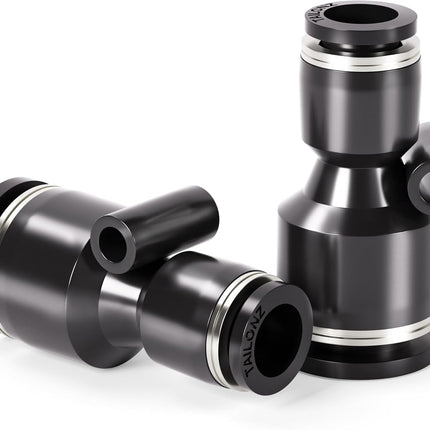 Black Straight 1/2 Inch Tube OD Push to Connect Tube Fittings Push Lock PU-1/2 (Pack of 2)