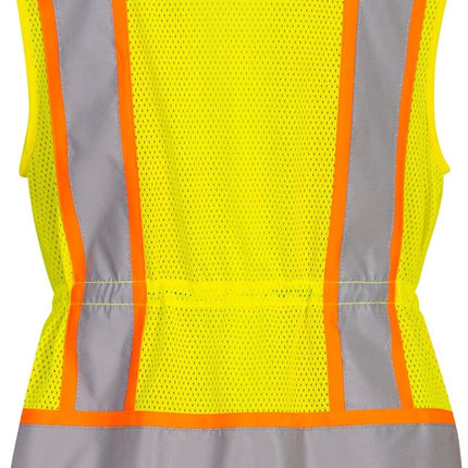 US392 Women'S Hi Vis Safety Work Vest with Reflective Tape Yellow, Medium
