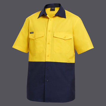 KingGee Mens Workcool 2 Hi-Vis Shirt Short Sleeve Summer Button Work K54875-KarWorkwear