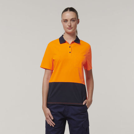Hard Yakka Womens Safety Work Short Sleeve HI VIS Polo Y08601-KarWorkwear