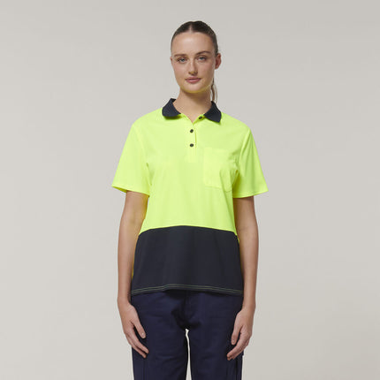 Hard Yakka Womens Safety Work Short Sleeve HI VIS Polo Y08601-KarWorkwear
