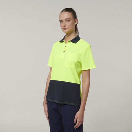 Hard Yakka Womens Safety Work Short Sleeve HI VIS Polo Y08601-KarWorkwear