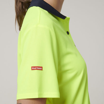 Hard Yakka Womens Safety Work Short Sleeve HI VIS Polo Y08601-KarWorkwear
